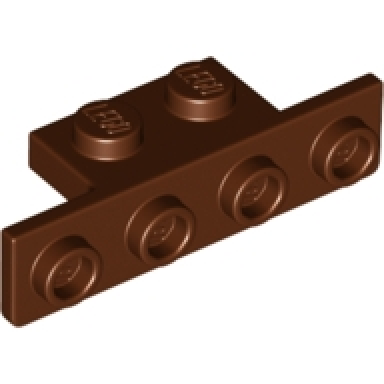 reddish brown bracket 1 x 2 - 1 x 4 with rounded corners at the bottom