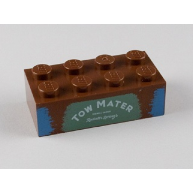 reddish brown brick 2 x 4 with tow mater on sand green background pattern