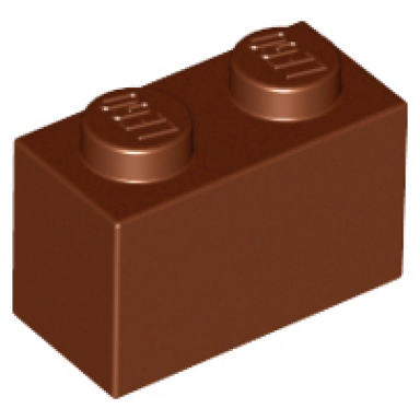reddish brown brick 1 x 2