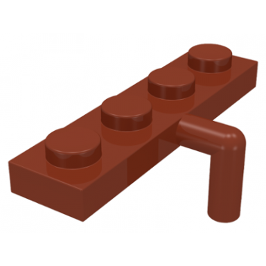 reddish brown plate modified 1 x 4 with bar arm down