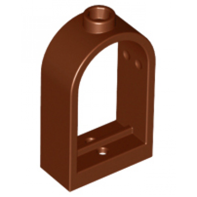 reddish brown window 1 x 2 x 2 2 3 with rounded top