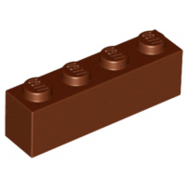 reddish brown brick 1 x 4