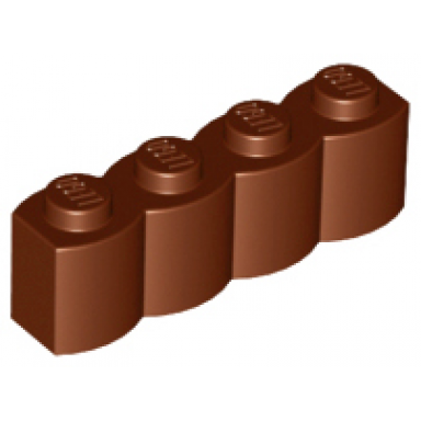 reddish brown brick modified 1 x 4 with log profile