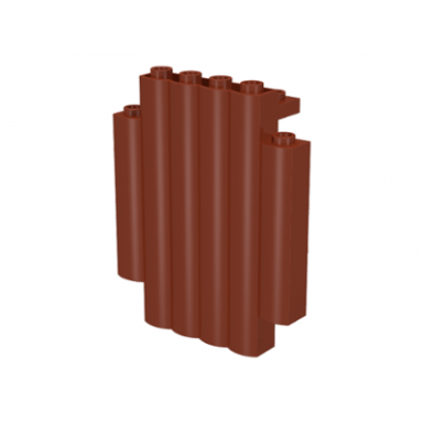 reddish brown panel 2 x 6 x 6 with log profile palisade