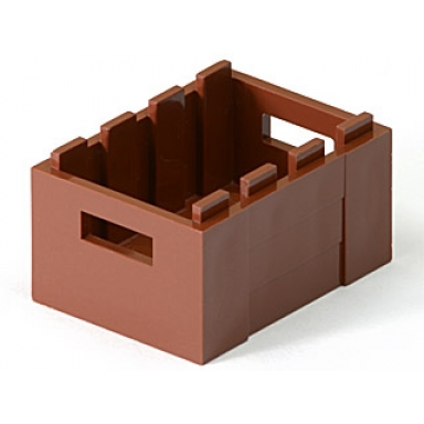 reddish brown container crate 3 x 4 x 1 2 3 with handholds