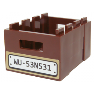 reddish brown container crate 3 x 4 x 1 2 3 with handholds with wu 53n531 pattern sticker - set 70734