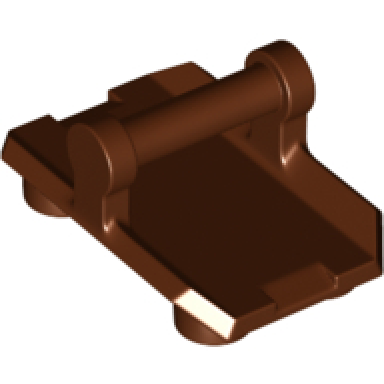 reddish brown plate modified 2 x 3 inverted with 4 studs and bar handle on bottom rocker plate