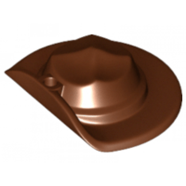 reddish brown minifigure headgear hat wide brim flat