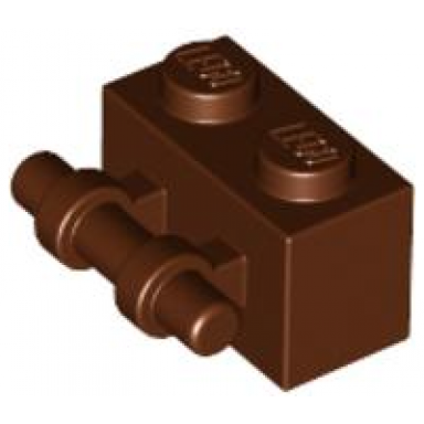 reddish brown brick modified 1 x 2 with bar handle on side