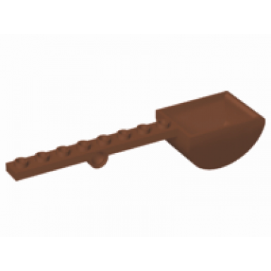 reddish brown plate modified 1 x 8 with pin hole and bucket catapult