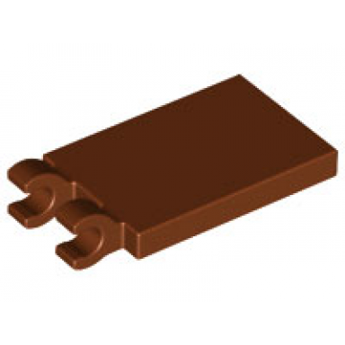 reddish brown tile modified 2 x 3 with 2 open o clips