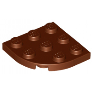 reddish brown plate round corner 3 x 3