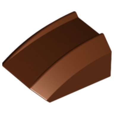 reddish brown slope curved 2 x 2 lip