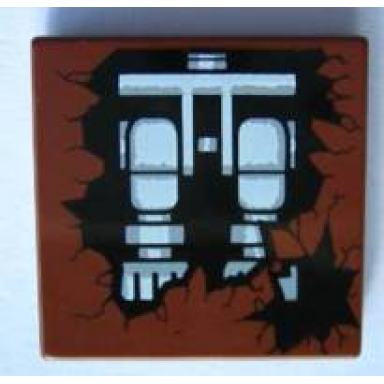 reddish brown tile 2 x 2 with skeleton hips and legs pattern