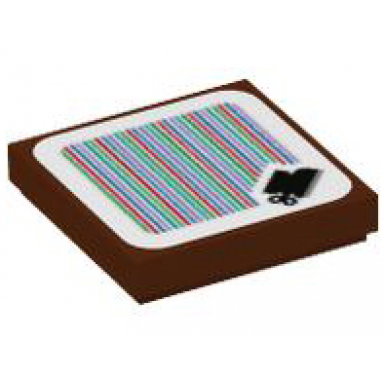 reddish brown tile 2 x 2 with super mario scanner code goombas shoe pattern sticker - set 71404