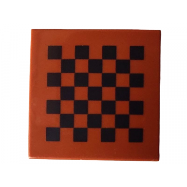 reddish brown tile 2 x 2 with black checkered pattern