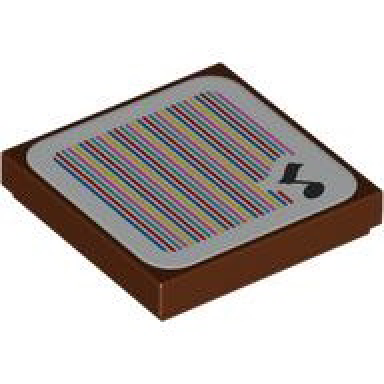reddish brown tile 2 x 2 with super mario scanner code music note pattern sticker - set 71421