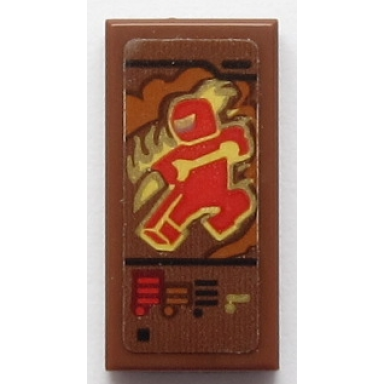 reddish brown tile 1 x 2 with ninjago trading card game nrg kai pattern sticker - set 70618