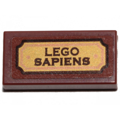 reddish brown tile 1 x 2 with lego sapiens pattern sticker - set 21320