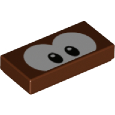 reddish brown tile 1 x 2 with black eyes on white background pattern super mario stingby