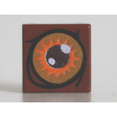 reddish brown tile 1 x 1 with brown and orange eye ent treebeard pattern
