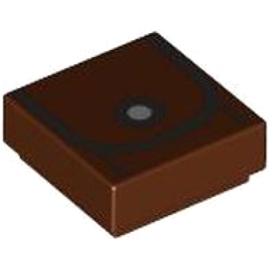 reddish brown tile 1 x 1 with black curved line and white dot pattern brickheadz tusken raider utility belt pocket