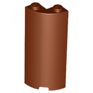 reddish brown cylinder quarter 2 x 2 x 5 with 1 x 1 cutout