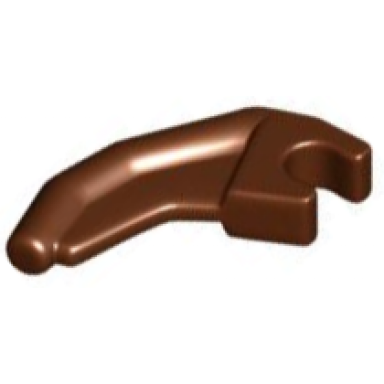 reddish brown barb claw horn tooth with clip angled