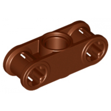 reddish brown technic axle and pin connector perpendicular 3l with center pin hole
