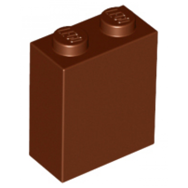 reddish brown brick 1 x 2 x 2 with inside stud holder