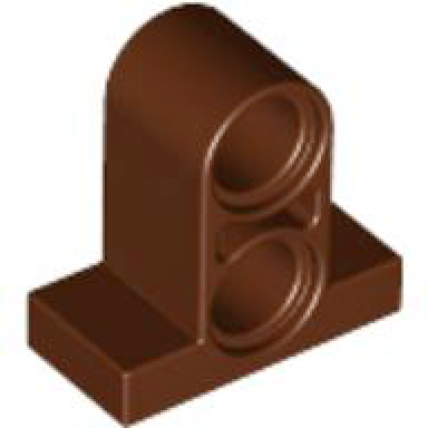 reddish brown technic pin connector plate 1 x 2 x 1 2 3 with 2 holes on top