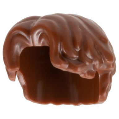 reddish brown minifigure hair short wavy parted on right
