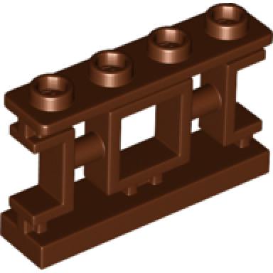 reddish brown fence 1 x 4 x 2 ornamental asian lattice with square and 4 studs