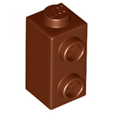 reddish brown brick modified 1 x 1 x 1 2 3 with studs on side