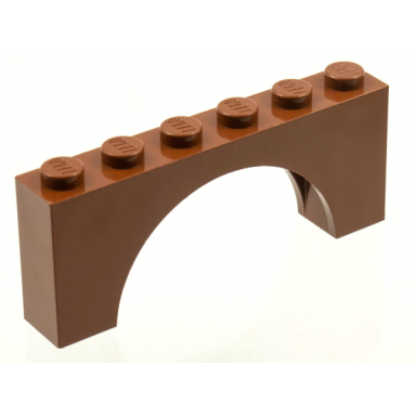 reddish brown arch 1 x 6 x 2 - thick top with reinforced underside