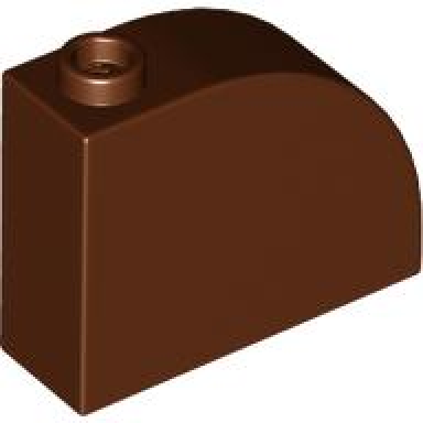 reddish brown slope curved 3 x 1 x 2 with hollow stud