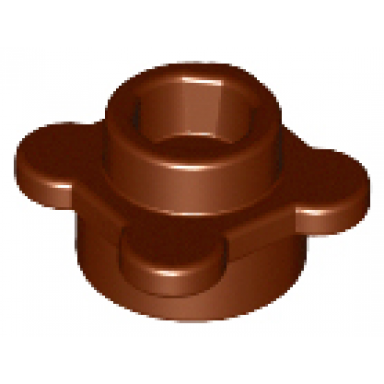 reddish brown plate round 1 x 1 with flower edge 4 knobs petals