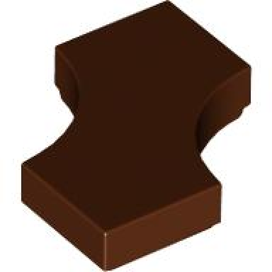 reddish brown tile modified 2 x 2 with 2 1 x 1 curved cutouts double arrow