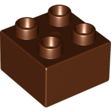 reddish brown duplo brick 2 x 2