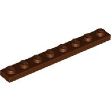 reddish brown plate 1 x 8