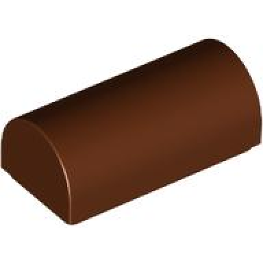 reddish brown slope curved 1 x 2 x 2 3 double