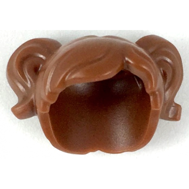 reddish brown minifigure hair short parted with two pigtails hole on top