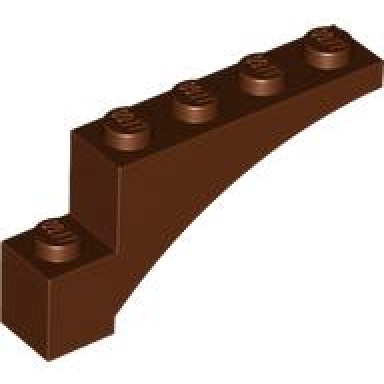 reddish brown arch 1 x 5 x 2 raised