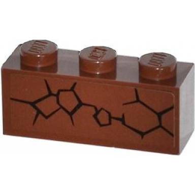 reddish brown brick 1 x 3 with cracks type 1 pattern model left side sticker - set 70502