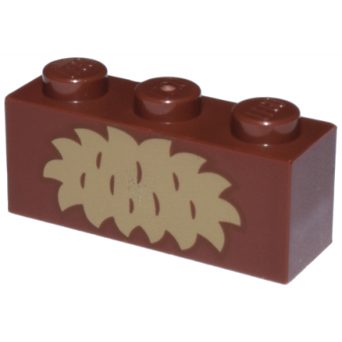 reddish brown brick 1 x 3 with dark tan fur pattern brickheadz wicket torso