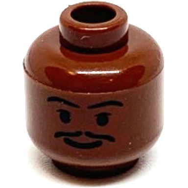 reddish brown minifigure head moustache thin standard grin eyebrows small eyelashes pattern sw lando