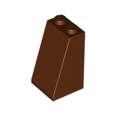 reddish brown slope 75 2 x 2 x 3 - solid studs