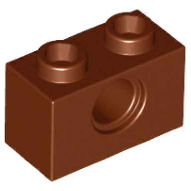 reddish brown technic brick 1 x 2 with hole