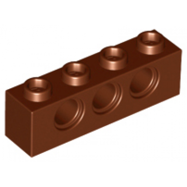 reddish brown technic brick 1 x 4 with holes