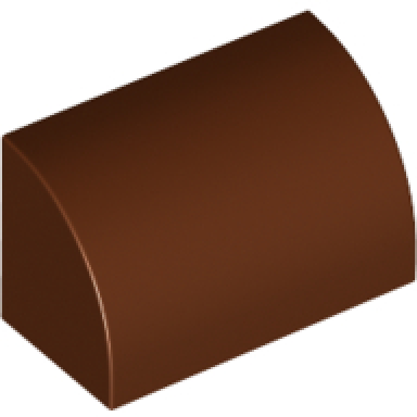 reddish brown slope curved 1 x 2